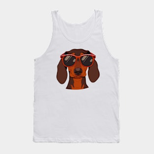 Dachshund Sonnenbrille Dog Lover Retro Tank Top